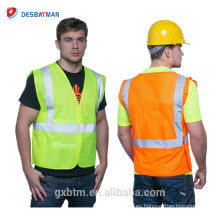 2018 Ansi Class 2 Chaleco fluorescente de alta visibilidad Cinturón reflectante Chaqueta de trabajo de seguridad Chaqueta de trabajo Chaleco de seguridad de invierno